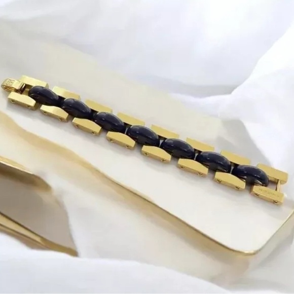 TORY BURCH navy and gold chunky bracelet. NWT - Picture 14 of 15